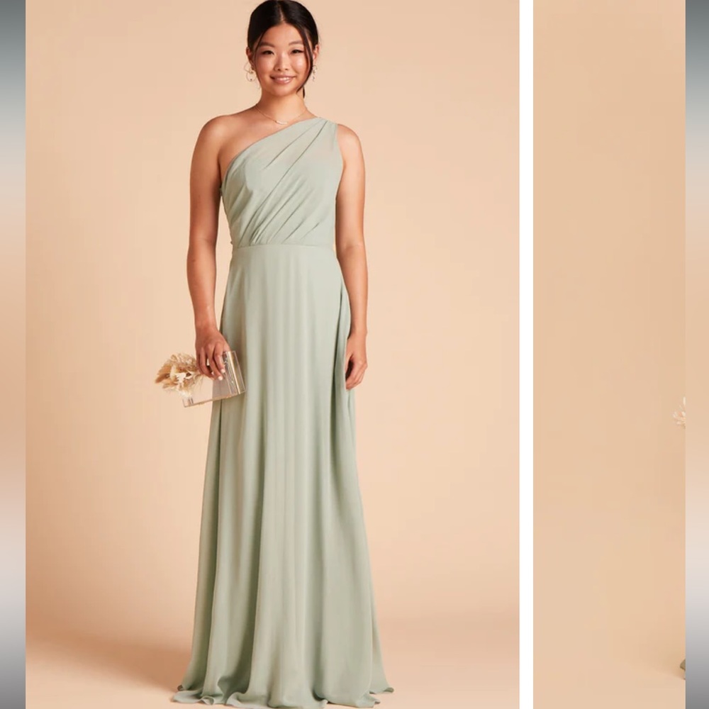Sage Green One Shoulder Gown